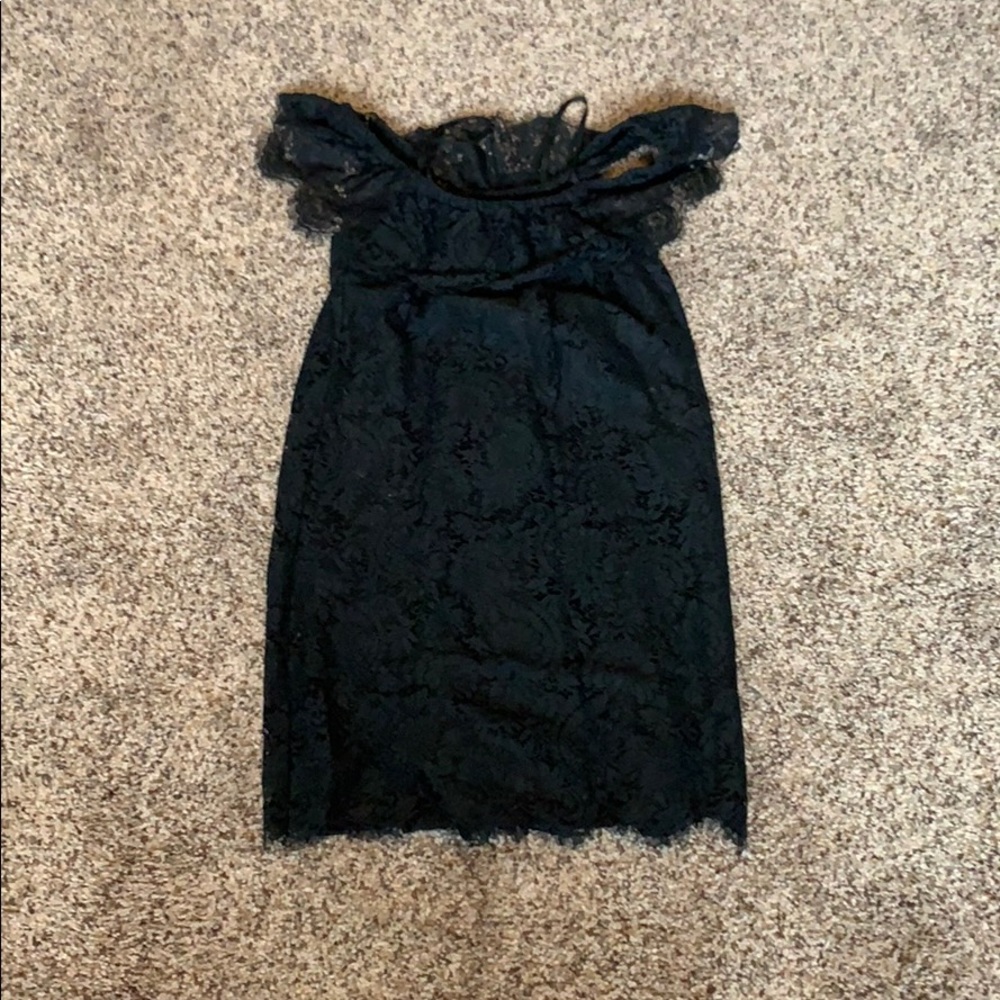 Madewell black lace off the shoulder dress size 00